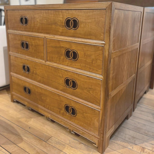 Baker Furniture Company Mid 20th Century Michael Taylor for Baker Far East Collection Dresser Chests - A Pair For Sale - Image 4 of 12