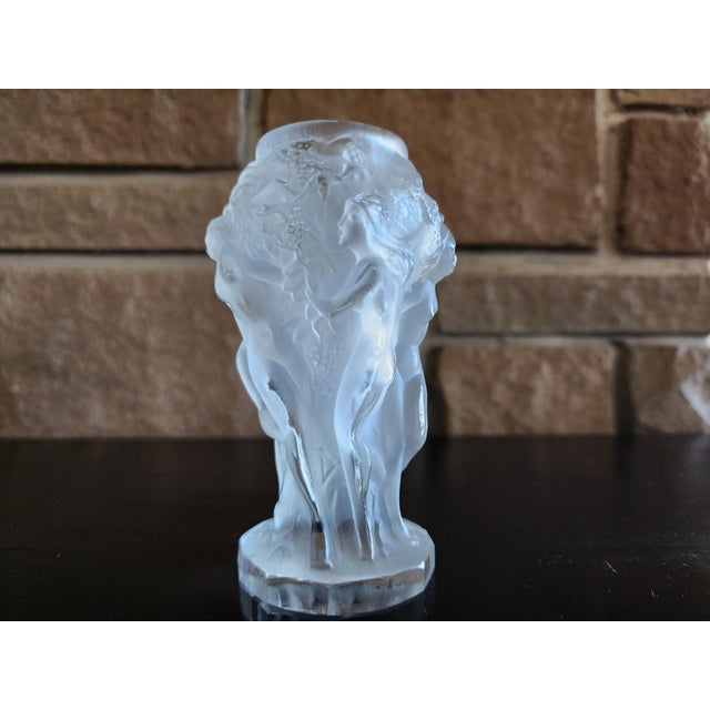 Art Deco 1930s Art Deco Bacchantes Frosted Vase Signed For Sale - Image 3 of 7