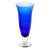 Contemporary Large Optic Footed Trumpet Flared Cobalt Blue Glass Vase For Sale