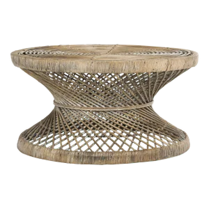 Large Bowed Coffee Table in Grey Whitewash