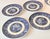 Mid 20th Century Flow Blue Willow Ironstone Dessert Plates- Set of Six For Sale - Image 9 of 9