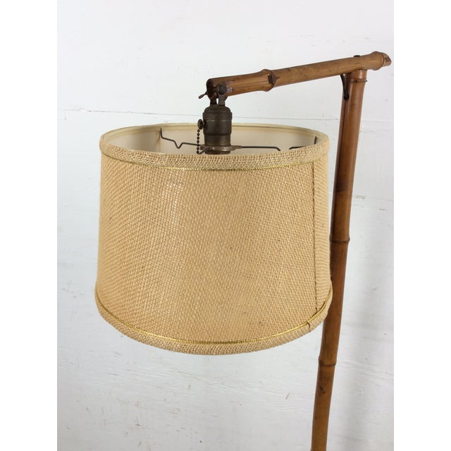 Vintage Rattan Floor Lamp With Shade For Sale In Philadelphia - Image 6 of 18