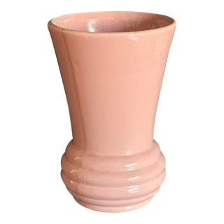 Vintage 1940s McCoy Pottery Pink Vase, Flared Art Deco Shape For Sale
