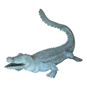 Vintage Bronze Crocodile Garden Fountain Sculpture, Circa 1970s