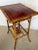 19Th. C. Tortoiseshell Bamboo Table With Red Tooled Leather Top For Sale - Image 4 of 11