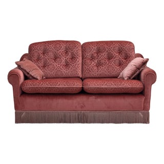 Scandinavian 2-Seater Sofa in Pink Furniture Velour, 1980s For Sale