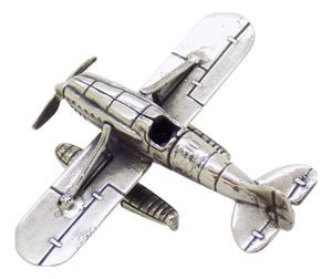 Vintage Italian Handmade Genuine Silver Seaplane Floatplane Figurine Miniature Sculpture, 1970s