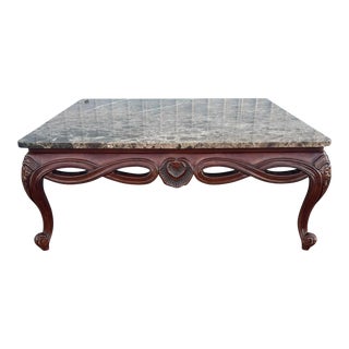 Century Furniture Marble Top French Style Coffee Table For Sale