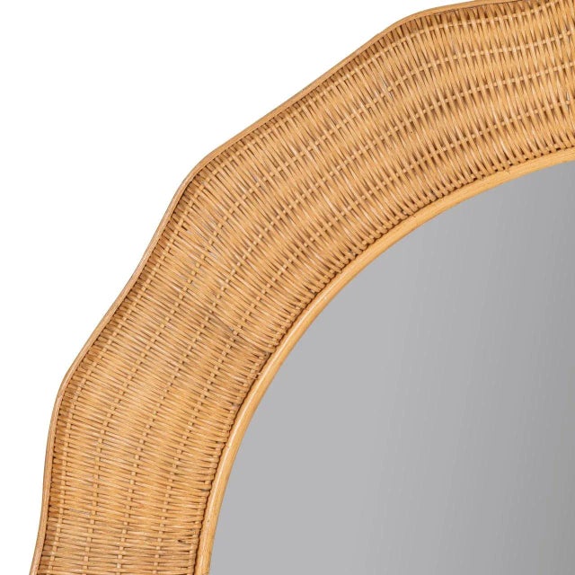 Contemporary Yarley Round Rattan Mirror For Sale - Image 3 of 3