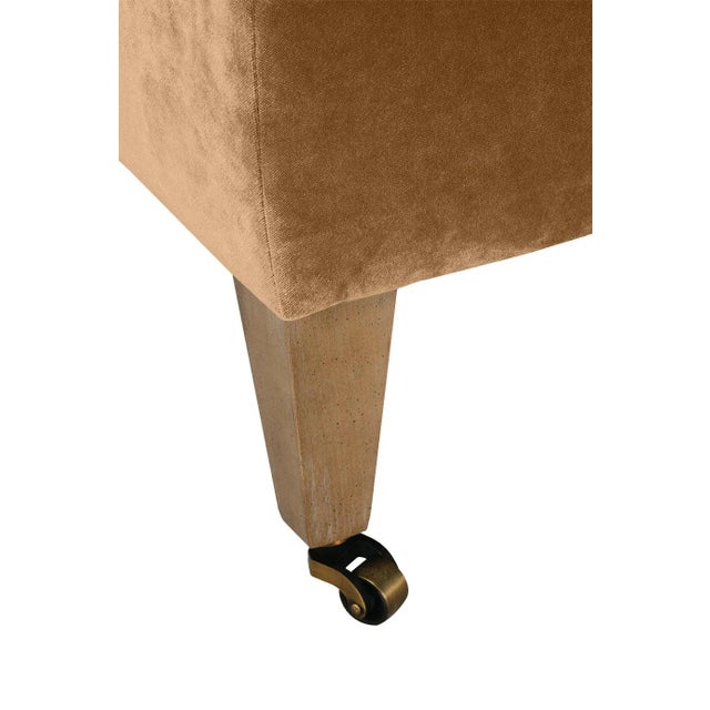 Not Yet Made - Made To Order Alcott Ottoman, Camel Velvet For Sale - Image 5 of 8