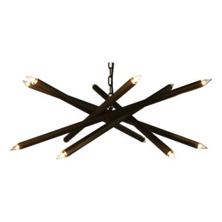 NOIR Ikram Chandelier, Small, Metal with Brass Finish For Sale