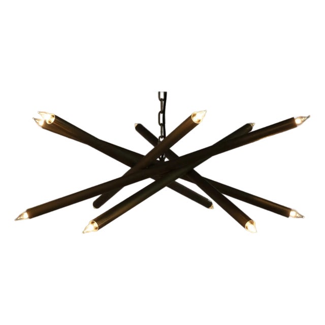 NOIR Ikram Chandelier, Small, Metal with Brass Finish For Sale