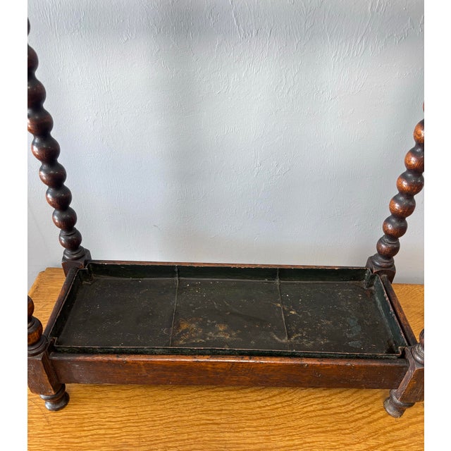 Antique English Oak Umbrella and Stick Stand For Sale In Naples, FL - Image 6 of 7