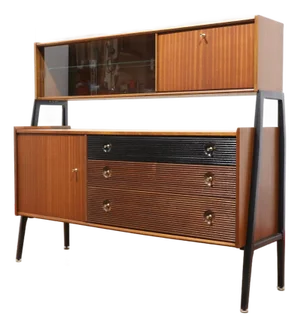 Mid Century Modern Vintage Teak Afromosia Credenza Buffet by Nathan Danish Style