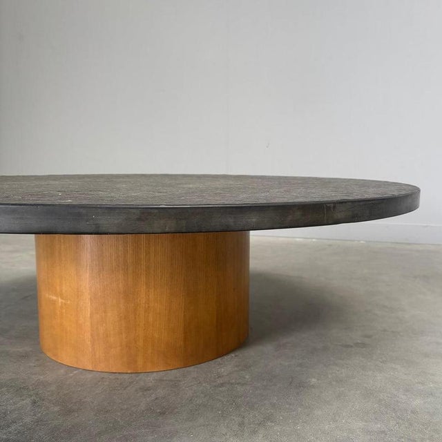 Stone Round Slate Stone Coffee Table, 1970s For Sale - Image 7 of 10