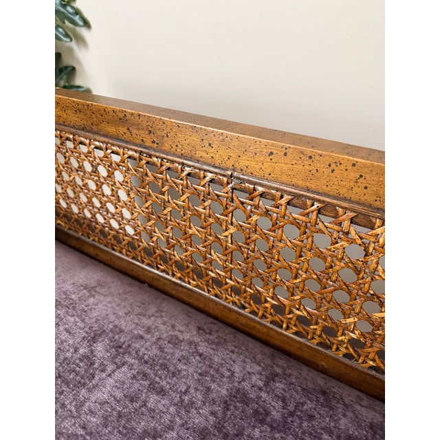 1950s Vintage Mid-Century Modern Cane Back Bench For Sale - Image 12 of 12