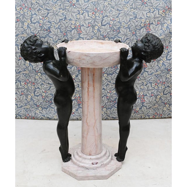 Art Deco Water Font Bird Fountain in Marble and Bronze, 1930s For Sale - Image 13 of 13
