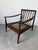 Mid Century Ib Kofod Larsen Style Scandinavian Lounge Chair With Blue Leather Cushions For Sale - Image 13 of 18