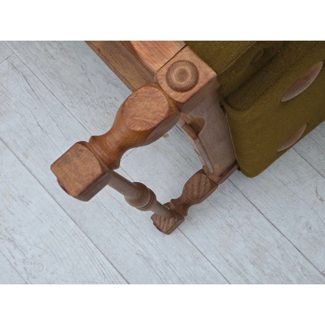 Danish 3-Seater Sofa in Furniture Wool and Oak Wood, 1970s For Sale - Image 13 of 17