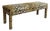 Vintage 1980's Tufted Parsons Bench W/ Velvet Leopard Print Upholstery For Sale