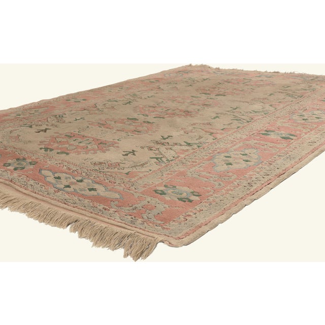 79771 Vintage Turkish Oushak Rug, 06'02 x 08'05. The Refined Reverie: A Vintage Turkish Oushak Masterpiece of Timeless...
