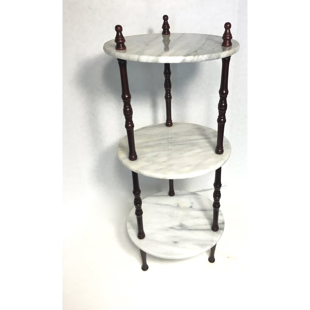 MidCentury 3Tier Marble Table Plant Stand Chairish