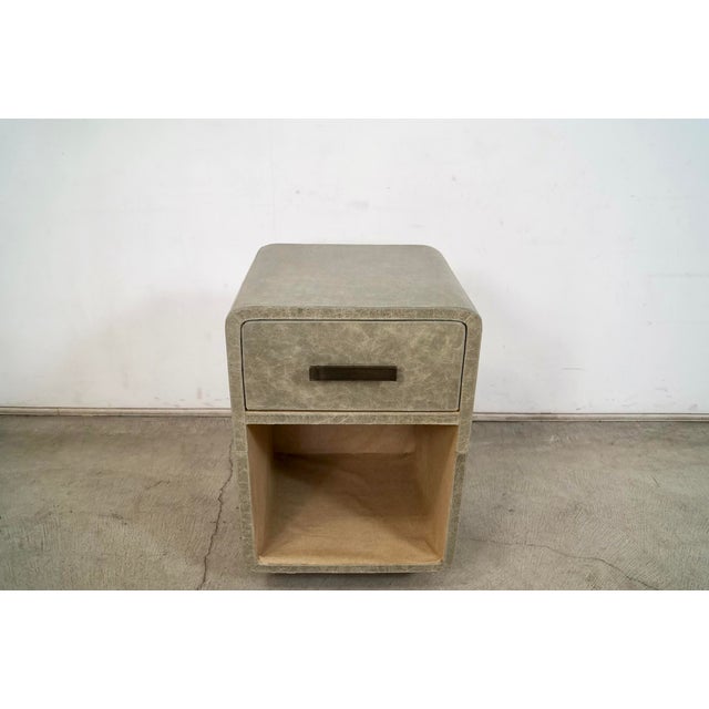 2020s Made Goods Leather Nightstand on Brass Casters For Sale - Image 5 of 12