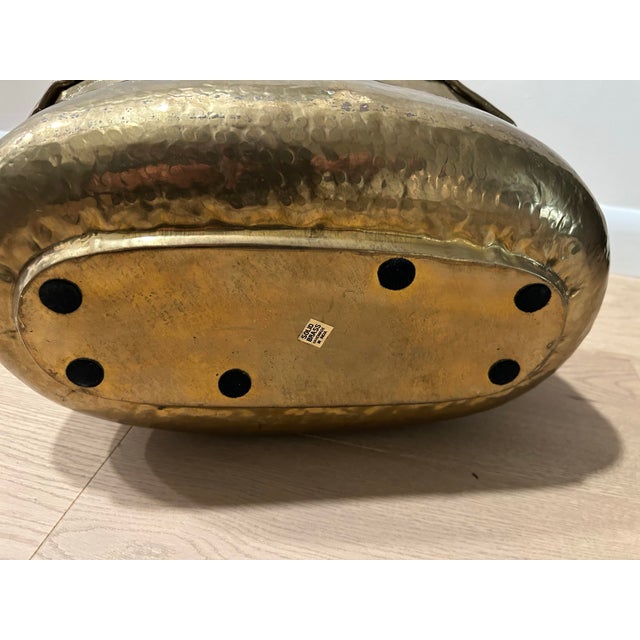 Vintage Hammered Brass Planter or Bowl For Sale - Image 4 of 11