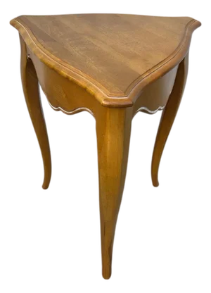 Vintage Ethan Allen French Country End Side Triangle Corner Table Distressed Finish 246