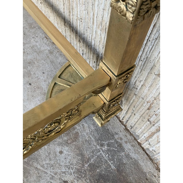 19th Century French Belle Époque Full Bronze Iron Brass and Glass Bedframe For Sale - Image 9 of 12