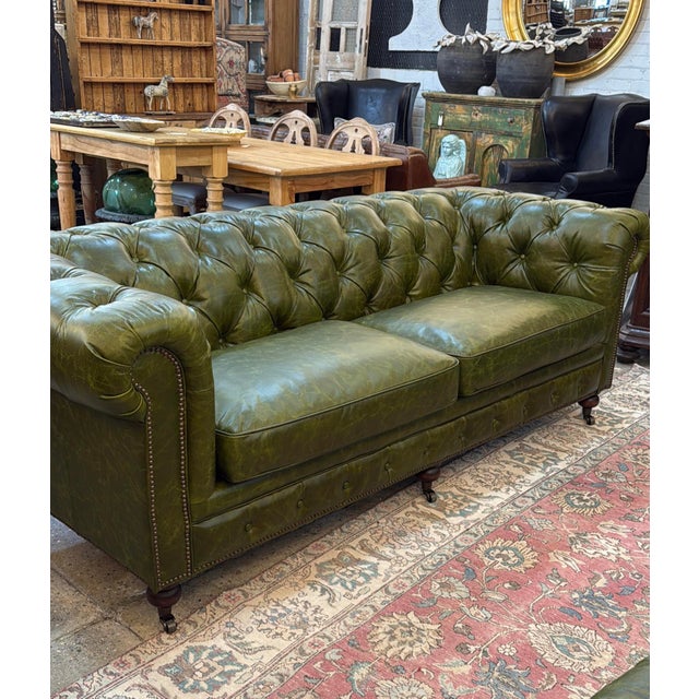 Animal Skin Chesterfield Leather Sofa by Adoorne For Sale - Image 7 of 7
