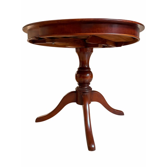 Vintage Extendable Round Dining Table in Burl Walnut Veneer, 1930 For Sale - Image 4 of 5