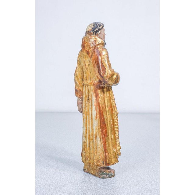 Italian Artist, Sculptures of Religious Saints. 1700, Wood and Gold For Sale - Image 11 of 18