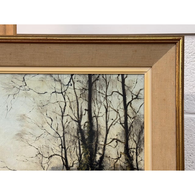 Textile Winter Evening Ducks Flying over Water - English Countryside Vintage British Art 1979 For Sale - Image 7 of 15