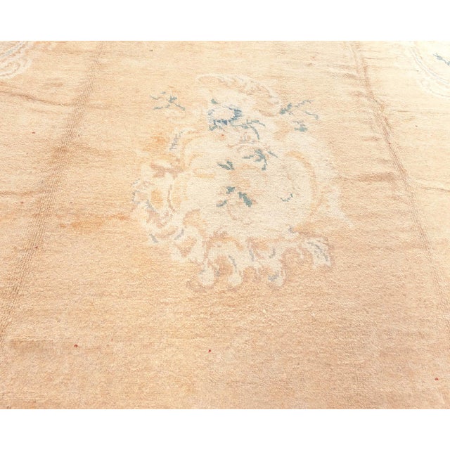 Cream 1920s Antique Turkish Angora Oushak Rug For Sale - Image 8 of 8
