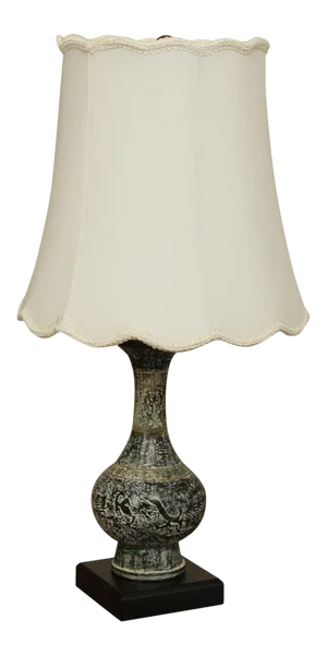 Asian Style Marble Table Lamp with Shade