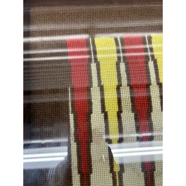Vintage Parsons Style Needlepoint Backgammon Game Table For Sale - Image 4 of 12