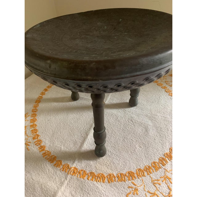 Brown Early 20th Century Pierced Metal Foot Warmer Stool For Sale - Image 8 of 8