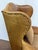 Wood Embossed Cognac Leather Wing Back Chair by Davis and Shaw For Sale - Image 7 of 17