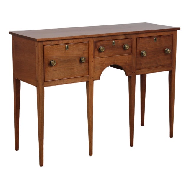 Bench Made Walnut 3 Drawer Huntboard Sideboard For Sale