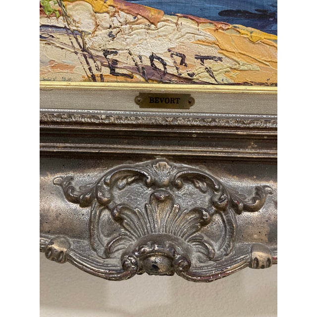 Vintage Mid Century Original Jan Bevort Large Framed Oil Painting - TMC Chicago Authentic Style 3980 For Sale - Image 9 of 15