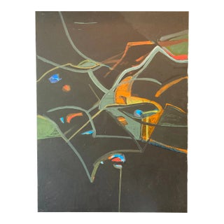 1960s Minimalist Abstract Oil Painting on Canvas For Sale