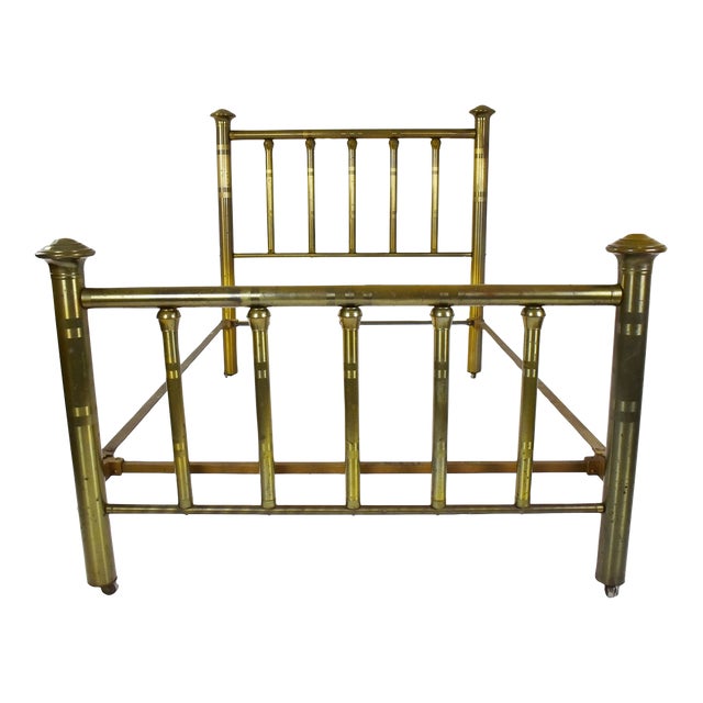 Early 20th Century Vintage Full Size Brass Bed Chairish