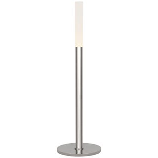 Kelly Wearstler by Visual Comfort Signature Rousseau 20" Table Lamp in Polished Nickel with Etched Crystal For Sale