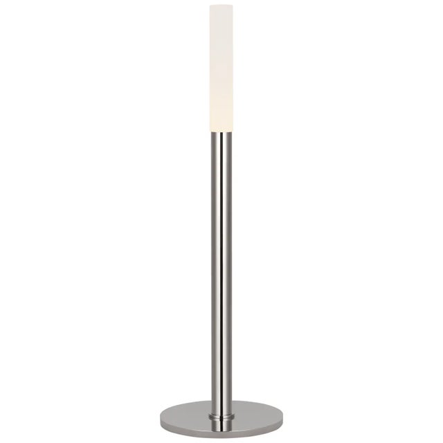 Kelly Wearstler by Visual Comfort Signature Rousseau 20" Table Lamp in Polished Nickel with Etched Crystal For Sale