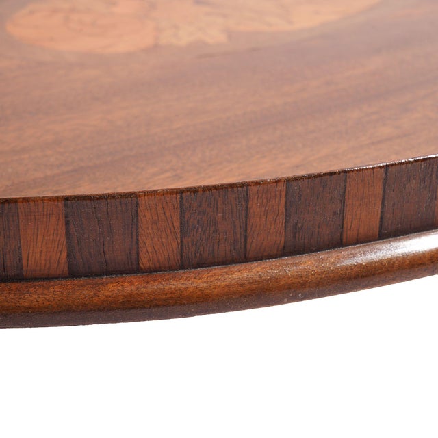 English Mahogany Inlaid Serving Tray With Brass Handles, C. 1800's For Sale - Image 12 of 12