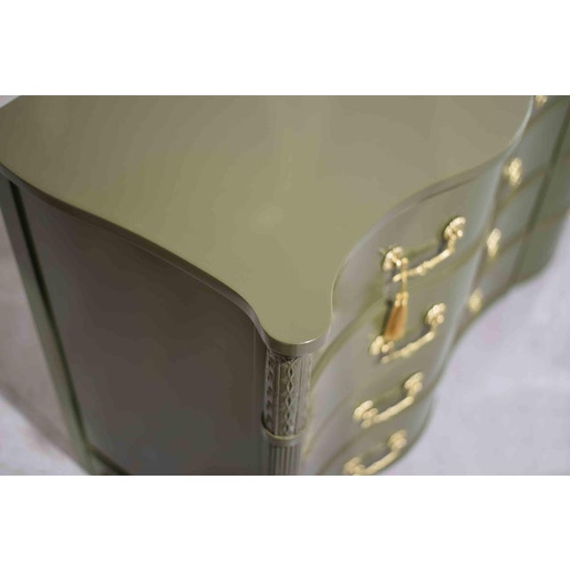 Mid 20th Century Mid Century Curved Front Georgian Revival Dresser the Kentmark by Kent Coffey - Newly Painted For Sale - Image 5 of 17