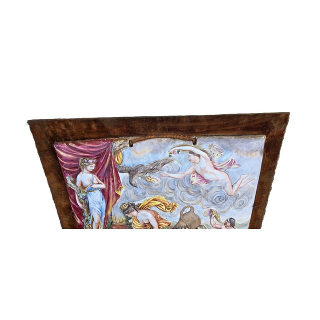 Large Porcelain Plaque in Bas-Relief with Polychrome Enamel Decoration from Capodimonte, Early 19th Century For Sale - Image 6 of 11