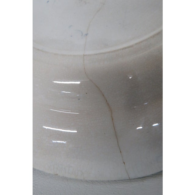 George Jones England Farm Pattern Blue Transferware Plate 4663b For Sale - Image 9 of 9