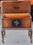 Victorian Early 20th Century Victorian Walnut and Mahogany Sewing Rolling Side Cabinet For Sale - Image 3 of 11